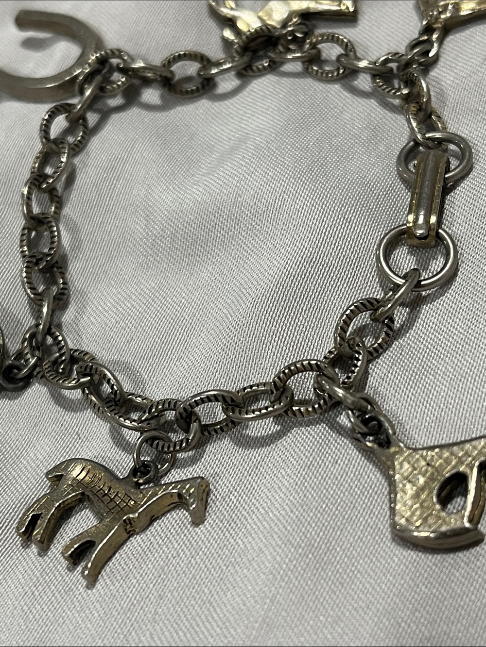 Vintage Silver-Tone Equestrian Charm Bracelet Child